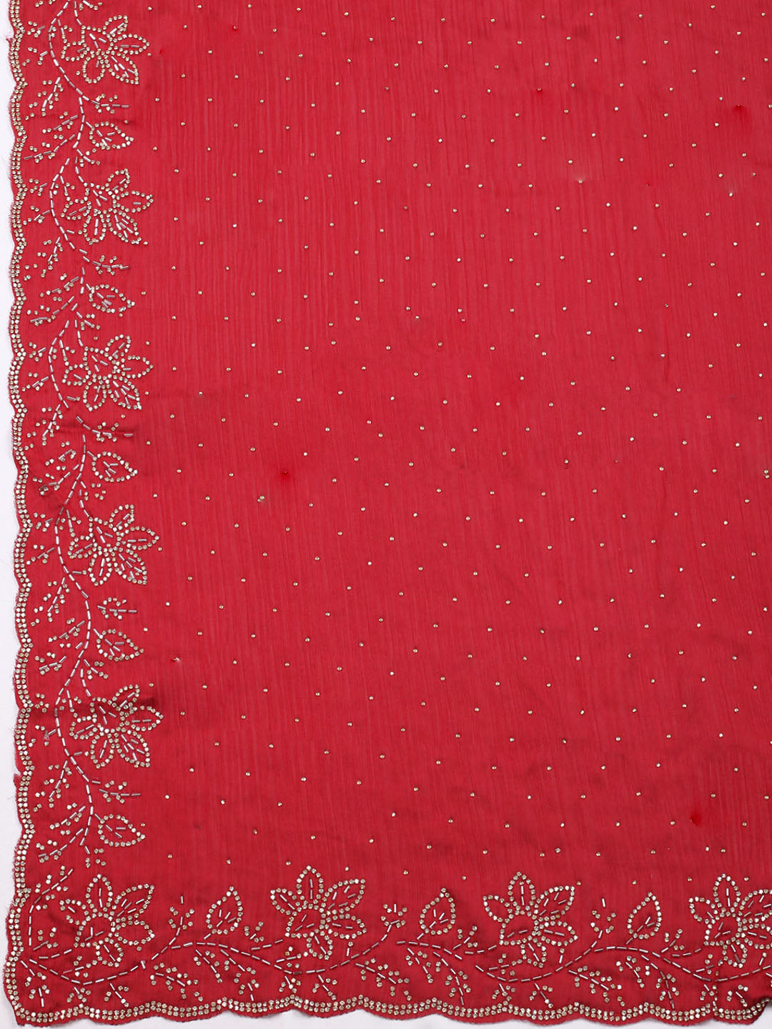 Embellished Chiffon Unstitched Suit With Pant &amp; Dupatta