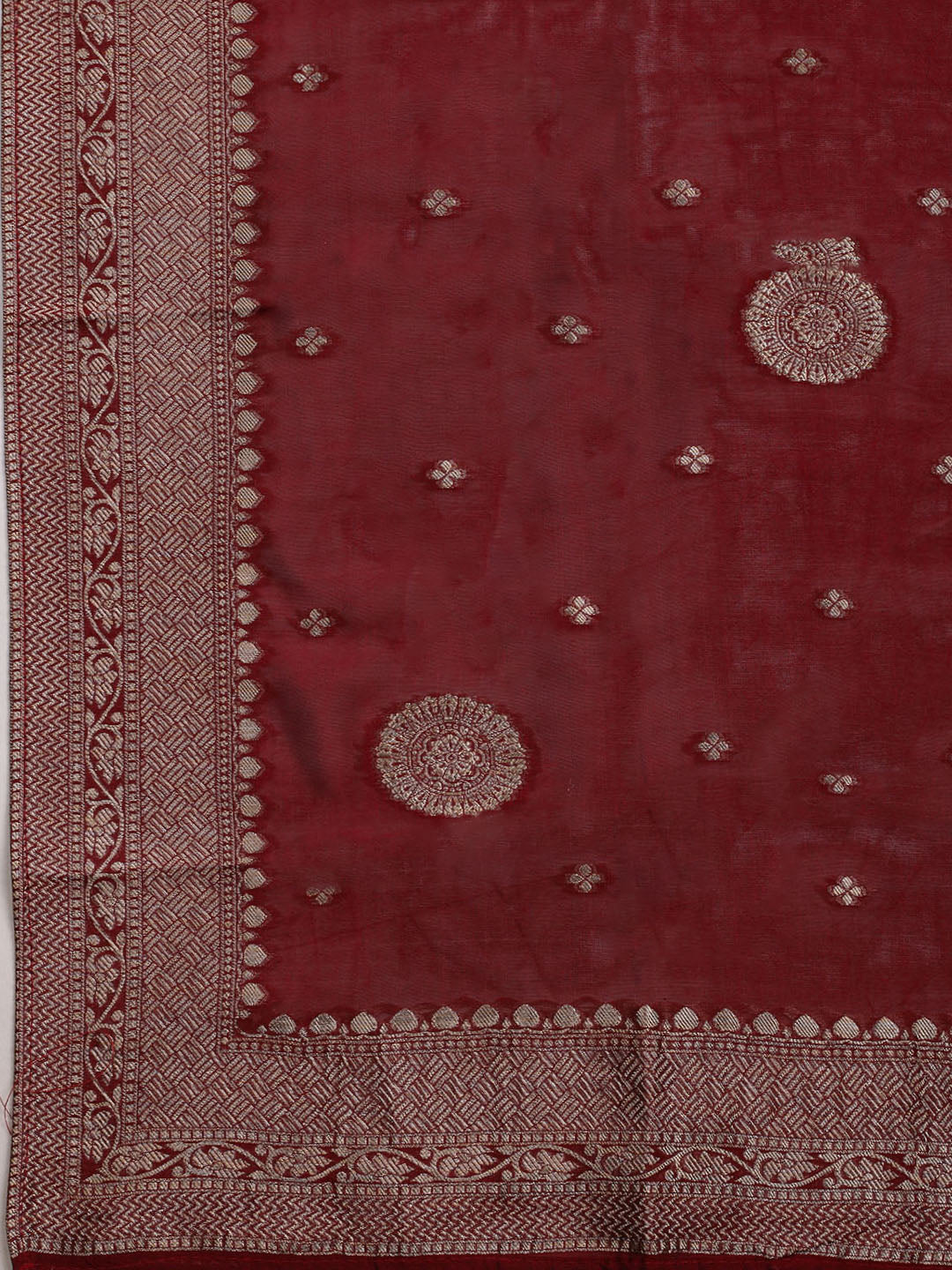 Woven Chanderi Unstitched Suit With Dupatta