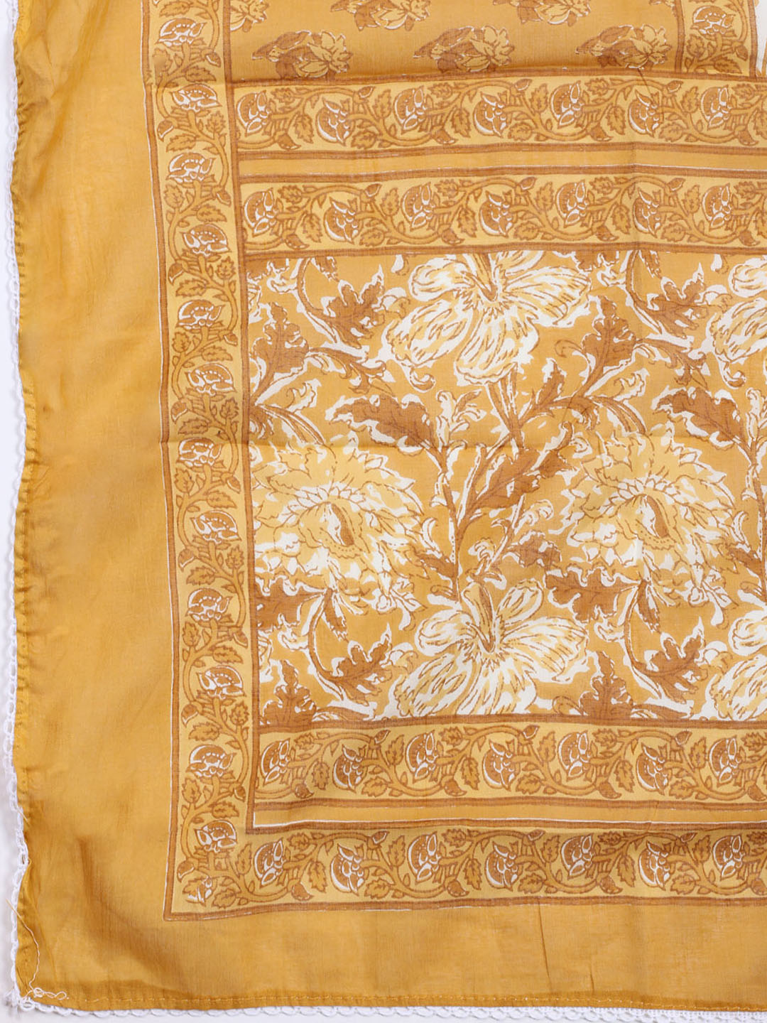 Printed Cotton Blend Unstitched Suit With Dupatta