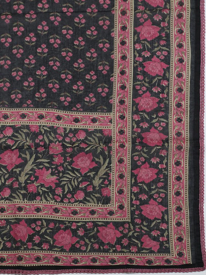 Embroidered Cotton Blend Unstitched Suit With Pant &amp; Dupatta