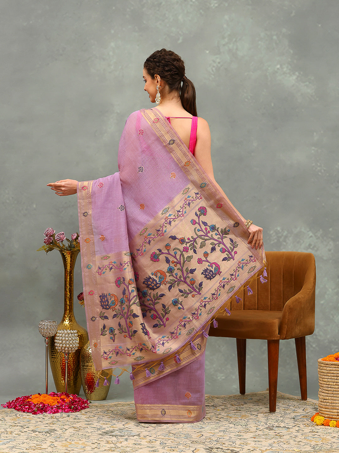 Embroidered Cotton Blend Saree
