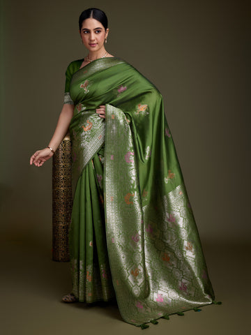 Zari Jaal Woven Art Silk Saree