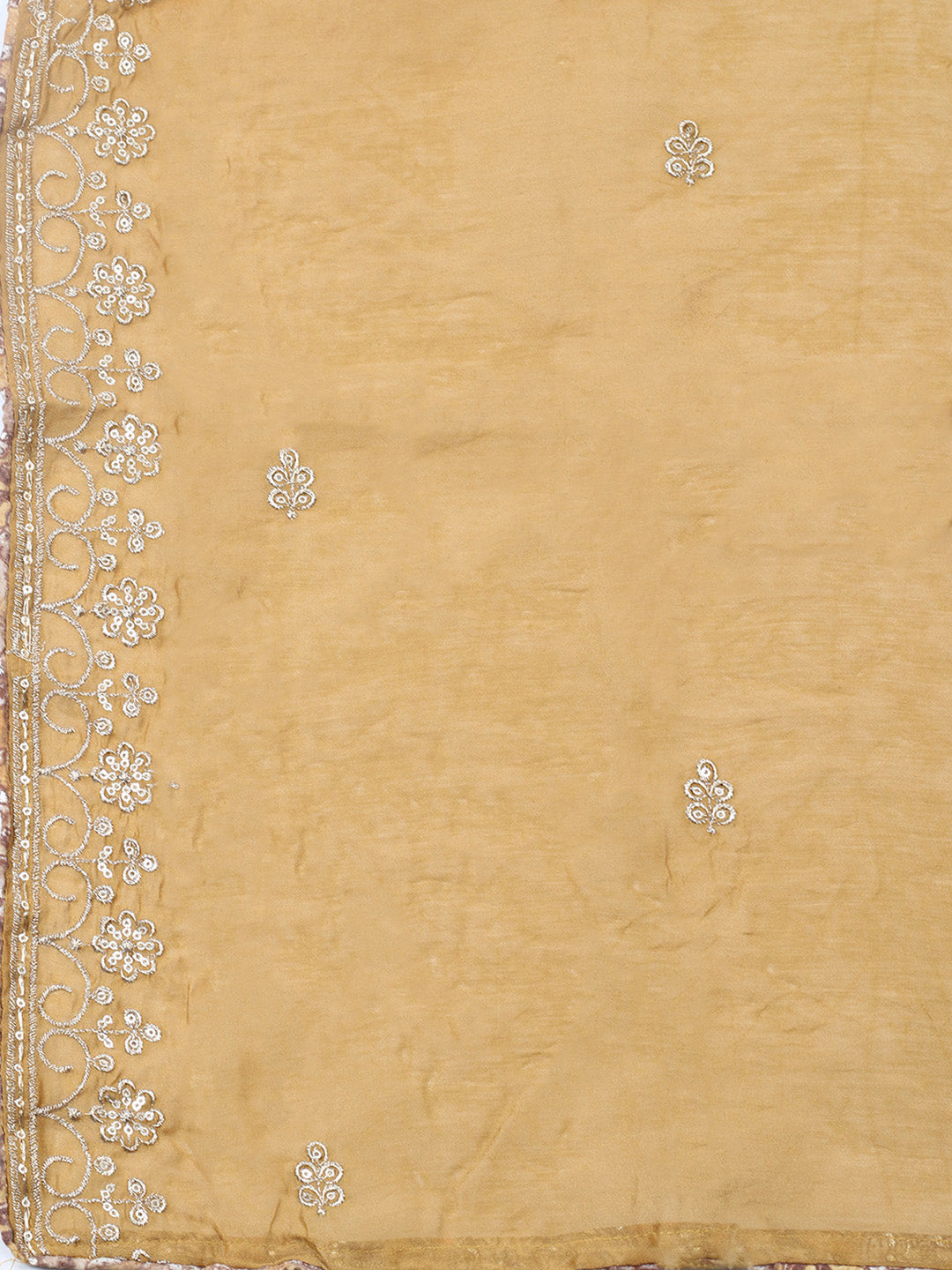 Printed Cotton Blend Unstitched Suit With Pant &amp; Dupatta