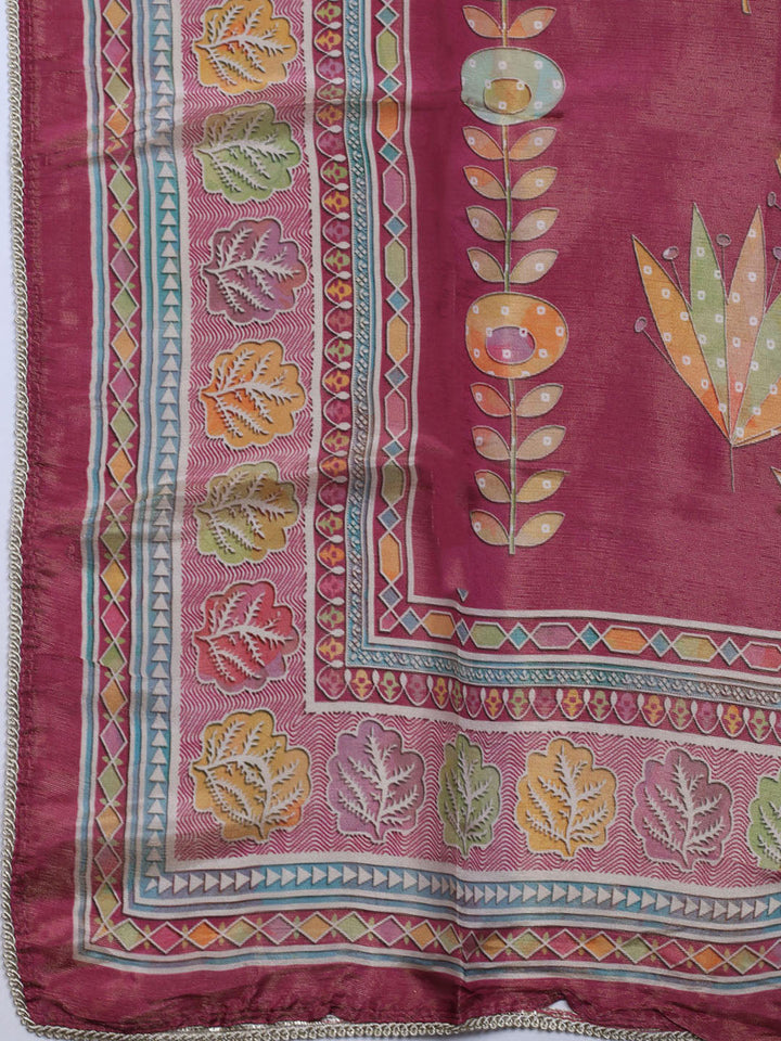 Woven Tissue  Unstitched Suit With Dupatta