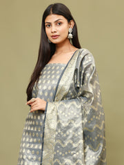 Woven Chanderi Unstitched Suit With Dupatta