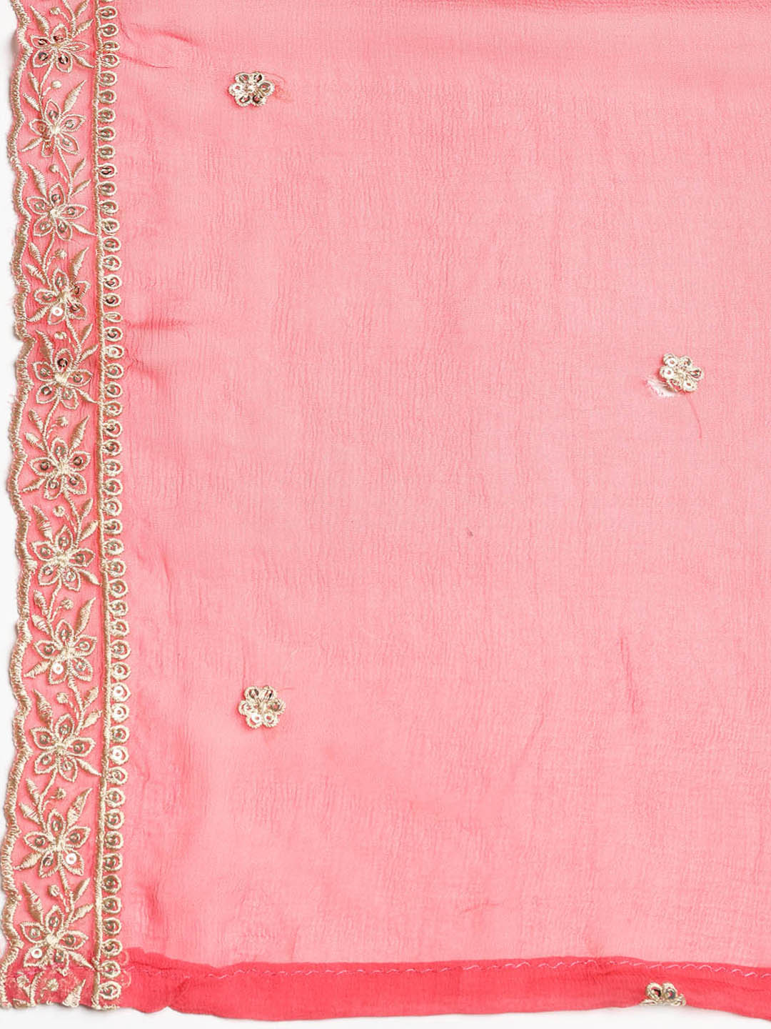 Border With Booti Muslin Unstitched Suit With Dupatta
