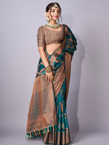 Zari Jaal Woven Art Silk Saree