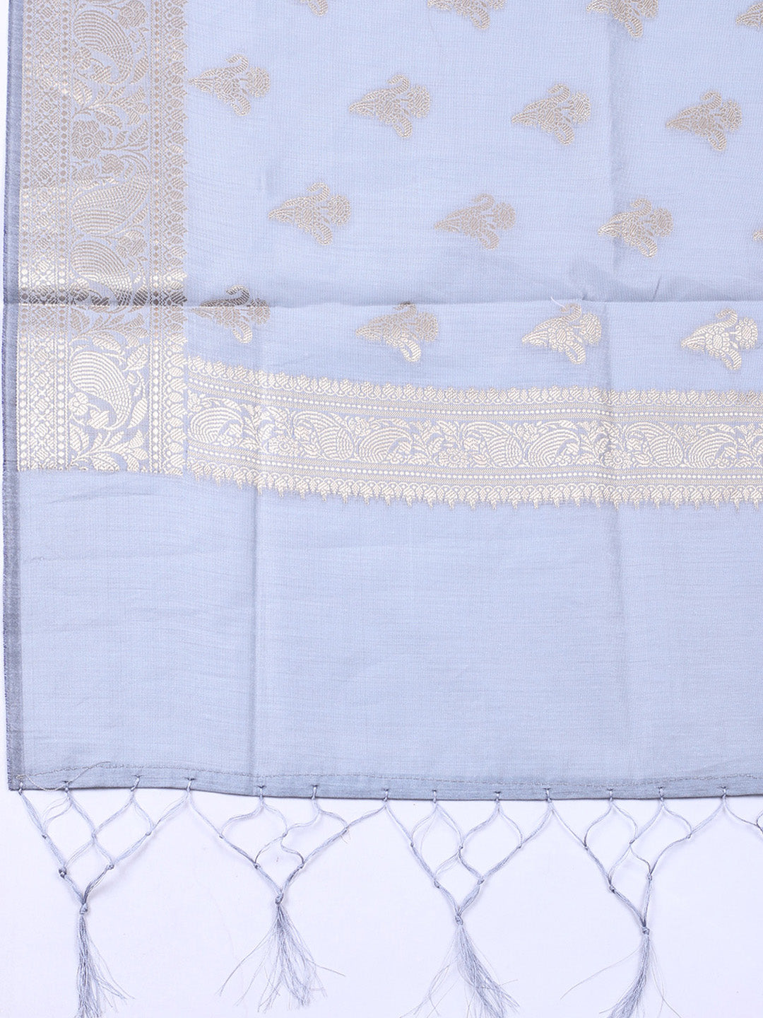 Woven Design Chanderi Unstitched Suit With Pant &amp; Dupatta