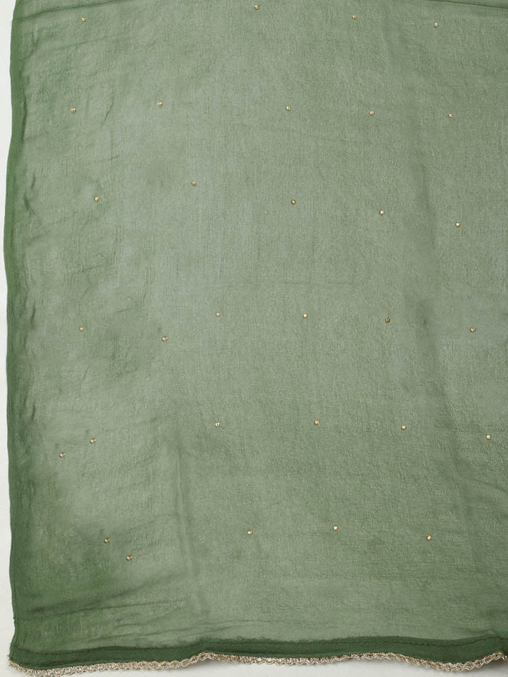 Woven Design Chanderi Unstitched Suit With Pant &amp; Dupatta