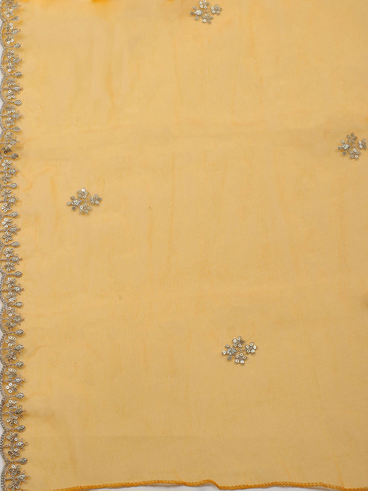 Embroidered Organza Unstitched Suit With Dupatta