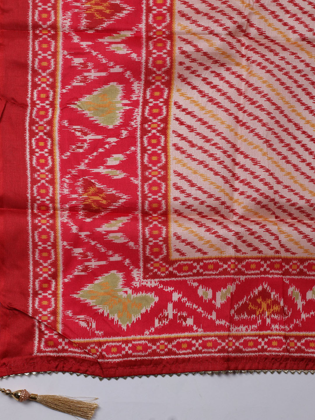 Printed Chanderi Unstitched Suit With Dupatta