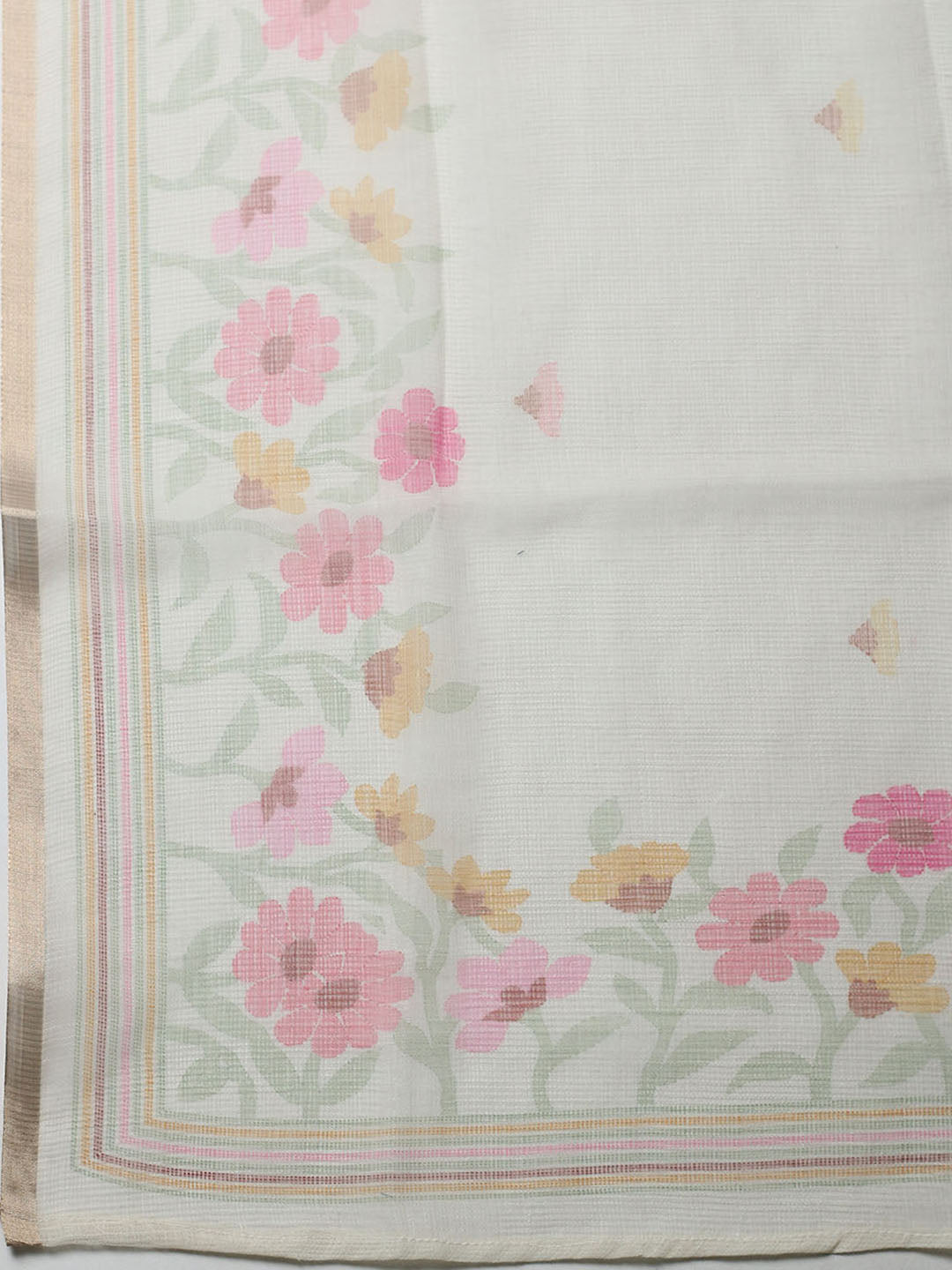 Plain Cotton Blend Unstitched Suit With Pant &amp; Dupatta