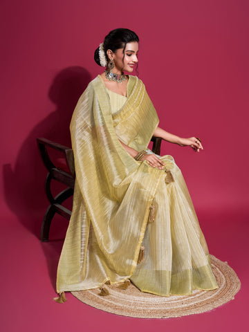 Zari Booti Woven Organza Woven Saree