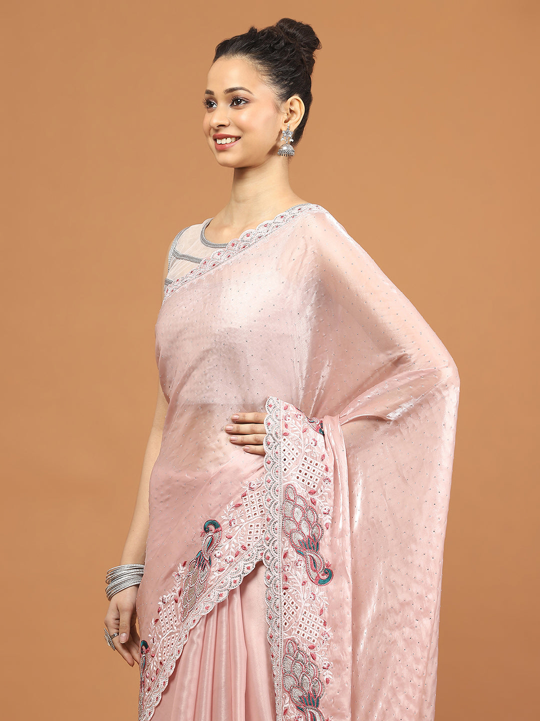 Stone Work Organza Saree