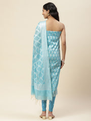 Woven Chanderi Unstitched Suit With Dupatta