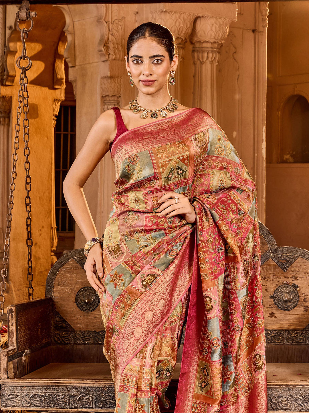 Rani Art Silk Printed Saree