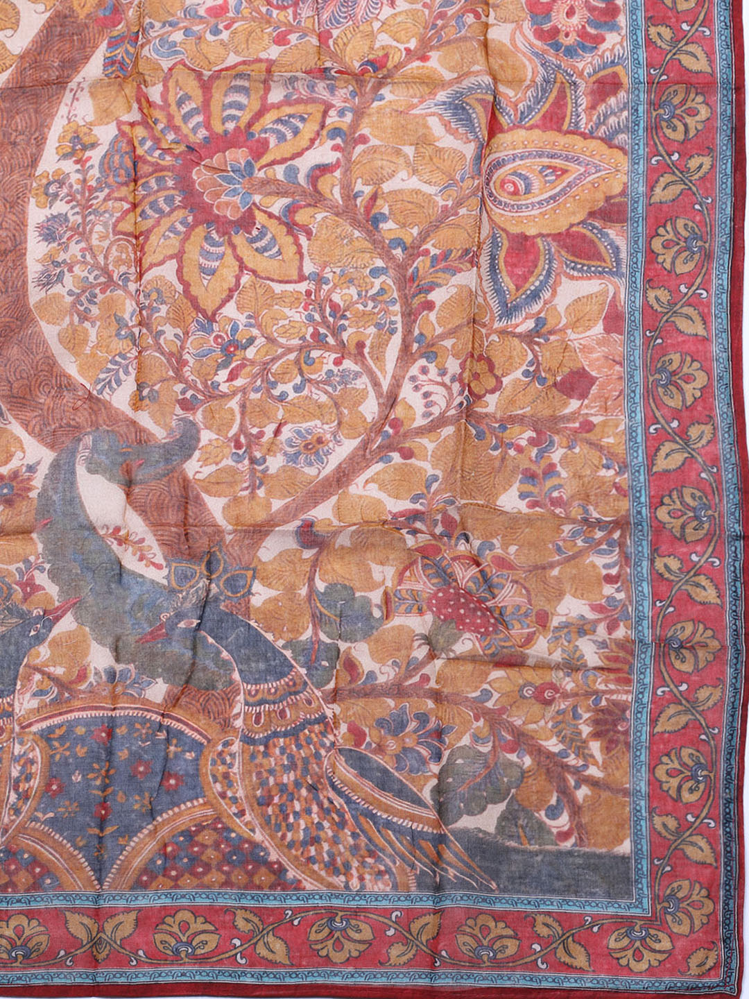 Printed Cotton Blend Unstitched Suit With Pant &amp; Dupatta