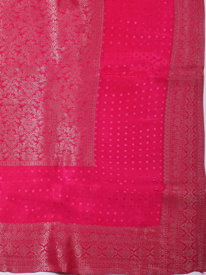 Embroidered Tissue Unstitched Suit With Pant &amp; Dupatta