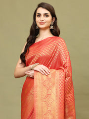 Zari Jaal Brocade Handloom Woven Saree