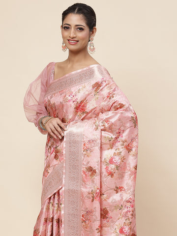 Floral Printed Handloom Saree