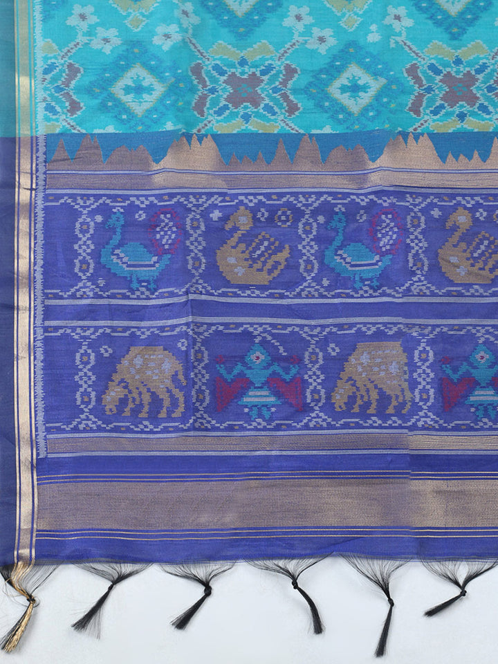 Embroidered Chanderi Unstitched Suit With Pant &amp; Dupatta