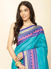 Zari Border Patola Woven Handloom Saree