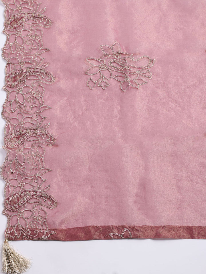 Woven Design Tissue Unstitched Suit With Dupatta