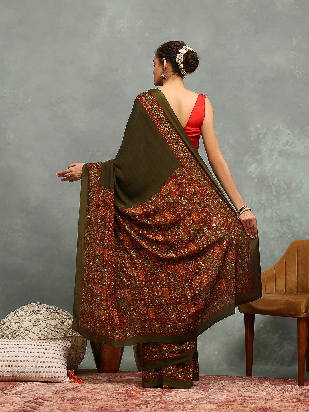 Digital Printed Crepe Saree