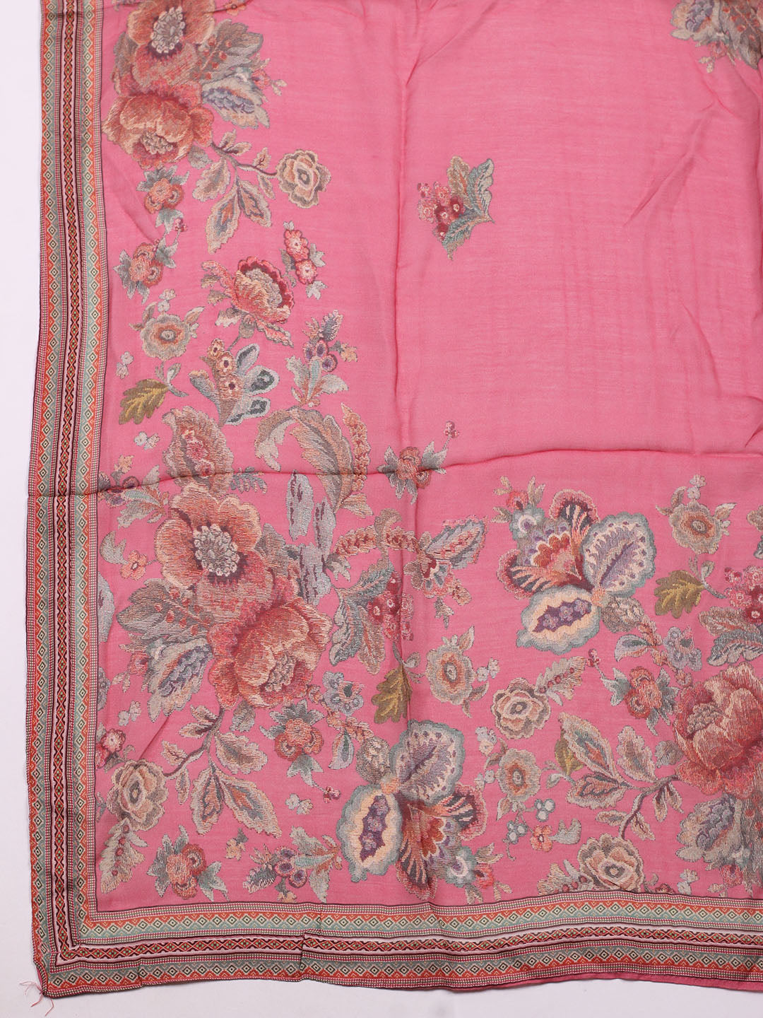 Embellished Muslin Unstitched Suit With Pant &amp; Dupatta
