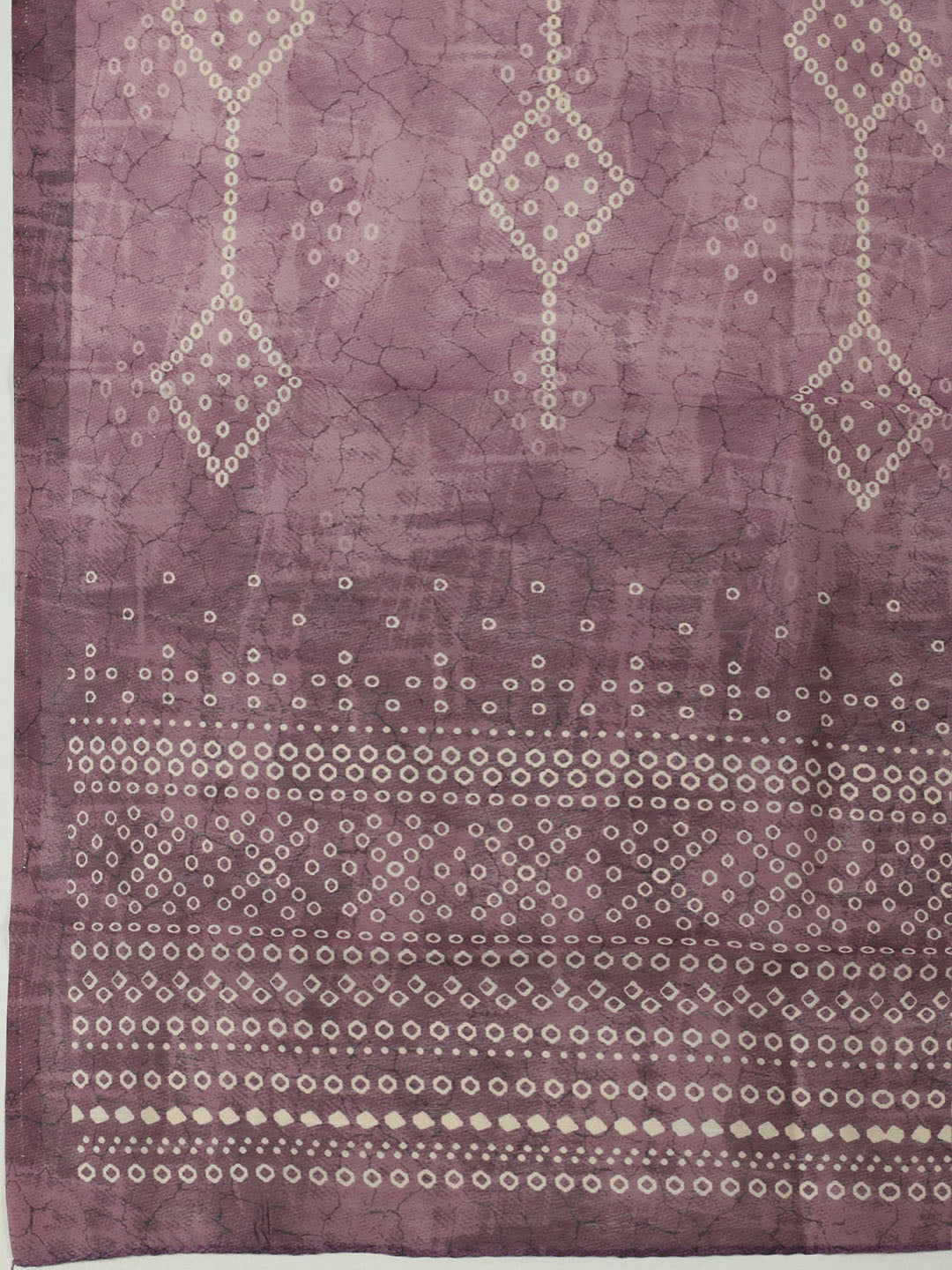 Printed Chanderi Unstitched Suit With Pant &amp; Dupatta