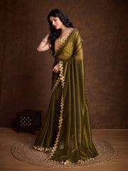 Stone Embroidery Tissue Saree