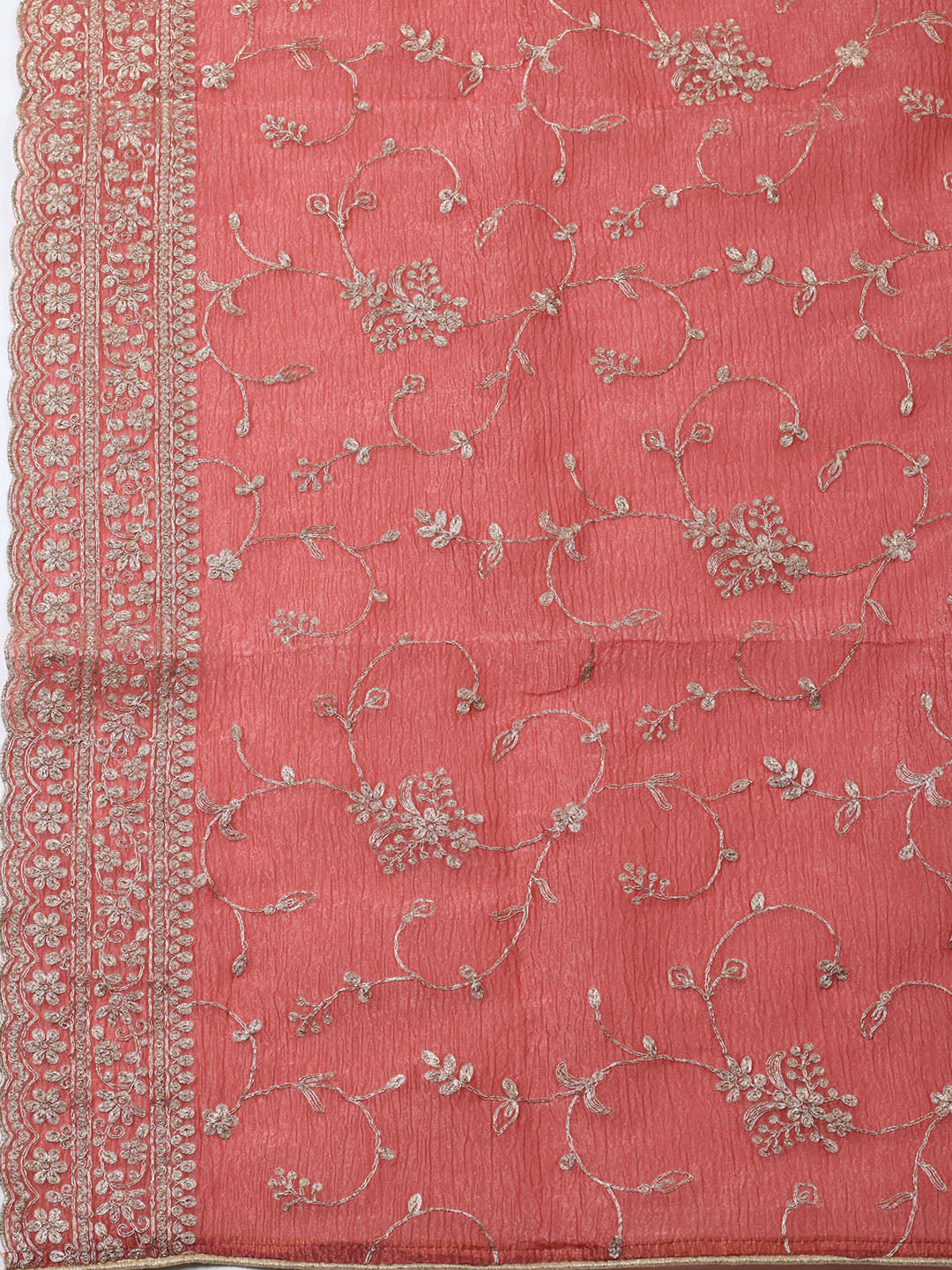 Woven Design Chanderi Unstitched Suit With Pant &amp; Dupatta
