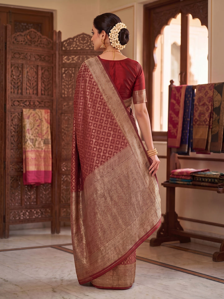 Red Woven Design Art Silk Kanjivaram Saree