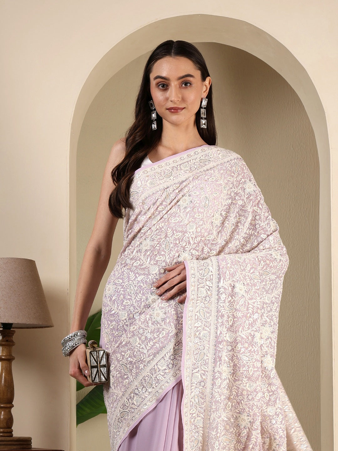 Embroidered Georgette Saree