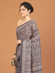 Digital Printed Tussar Woven Saree