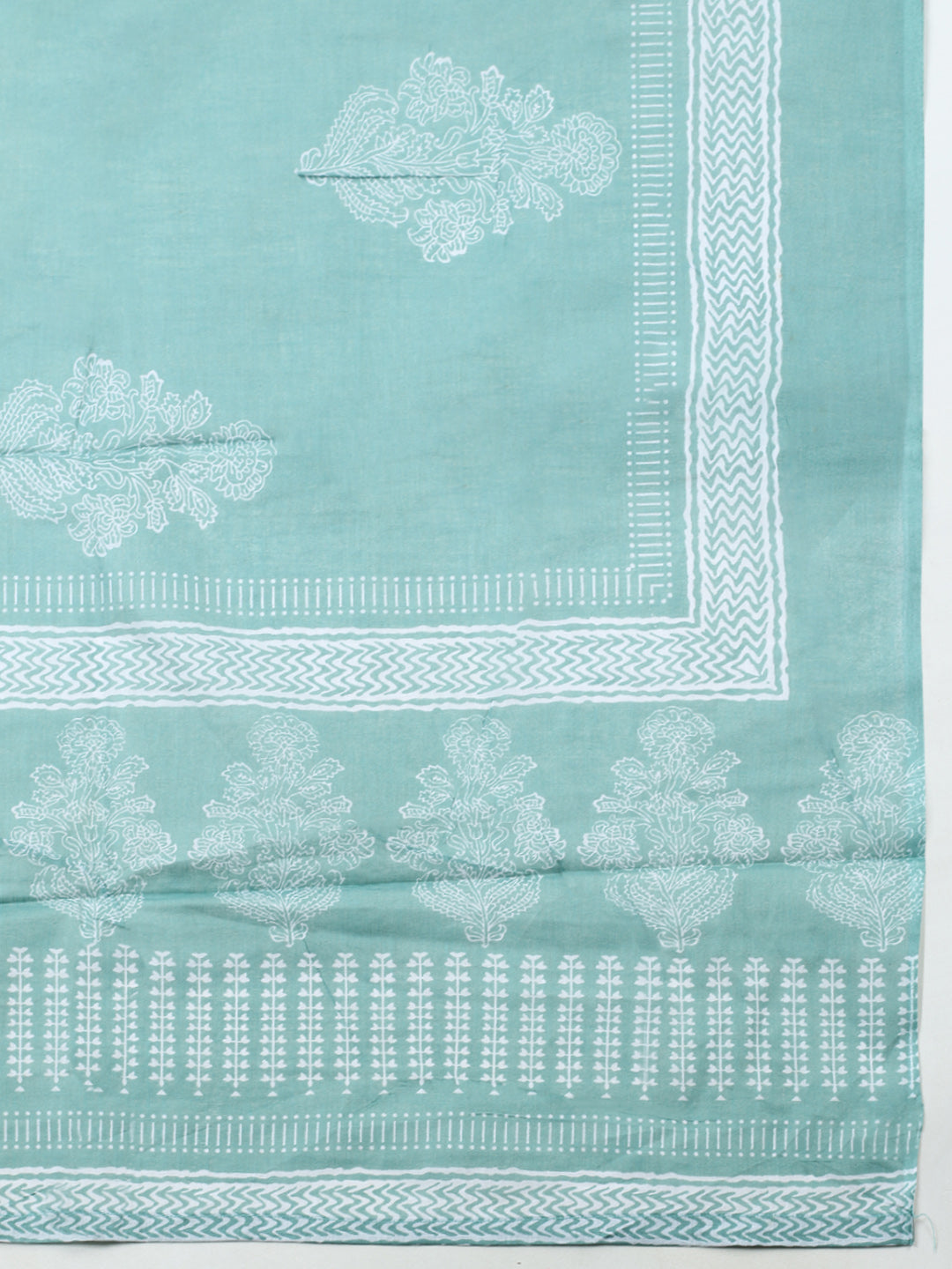 Printed Cotton Blend Unstitched Suit With Pant &amp; Dupatta
