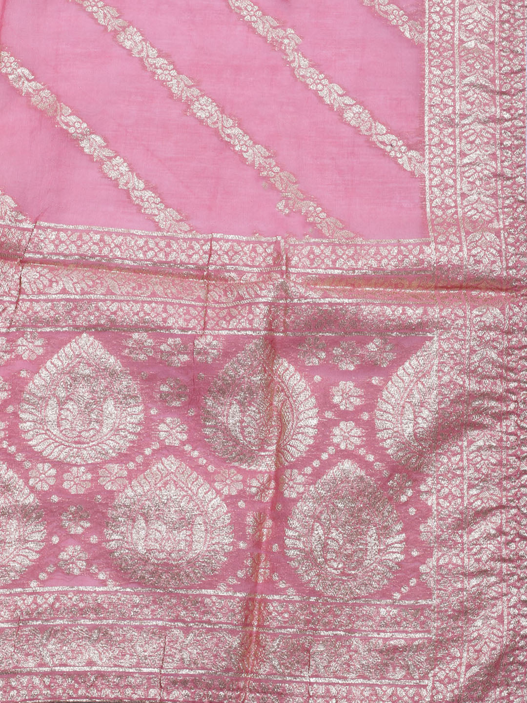 Neck Embroidered Tissue Unstitched Suit Piece With Dupatta