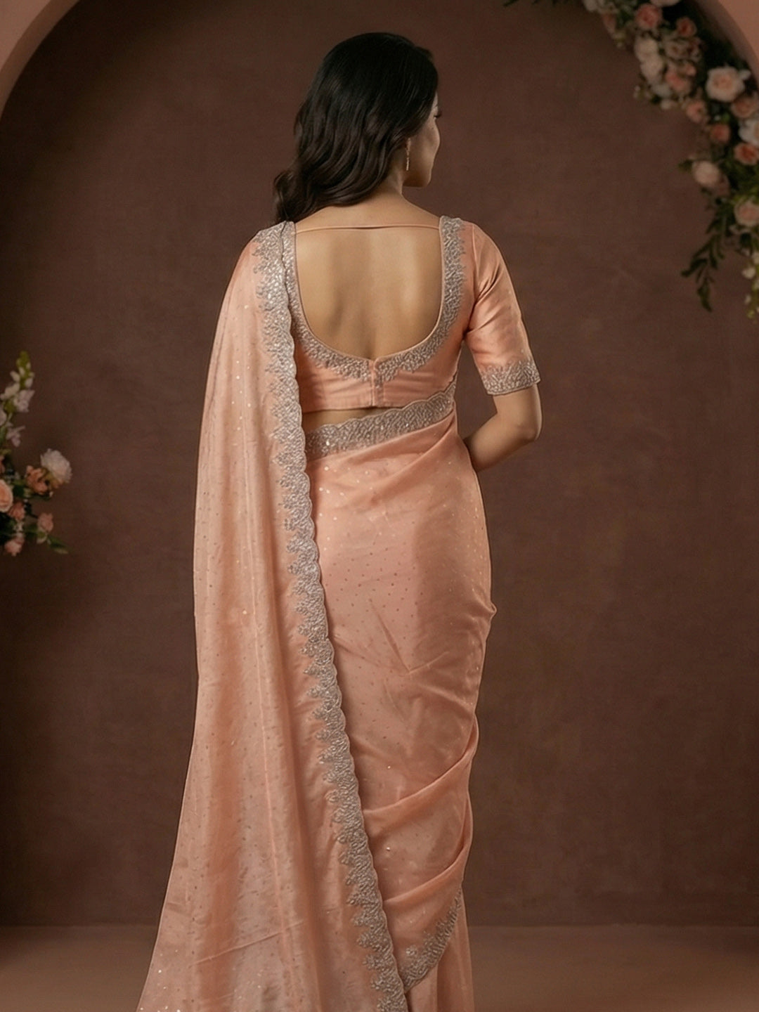 Embroidered Georgette Saree
