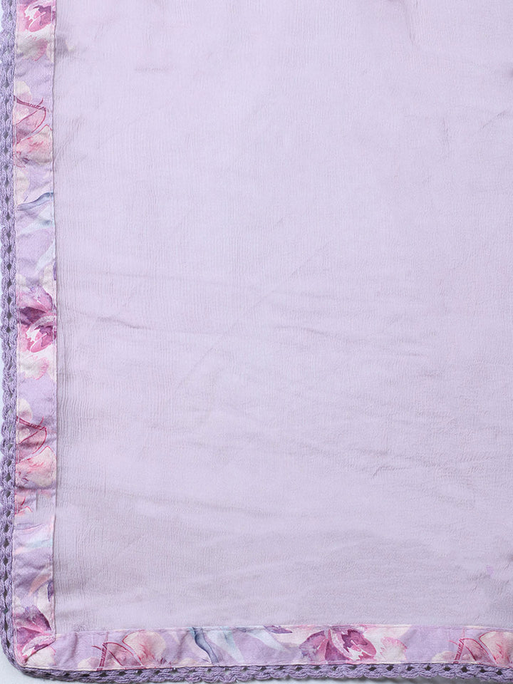 Embroidered Cotton Blend Unstitched Suit With Pant &amp; Dupatta