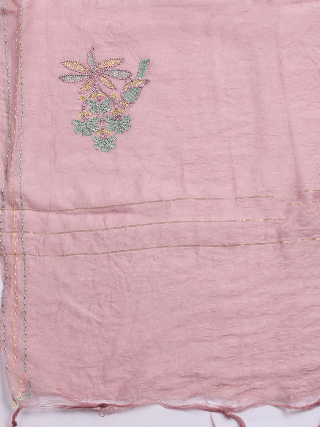 Embroidered Cotton Unstitched Suit With Dupatta