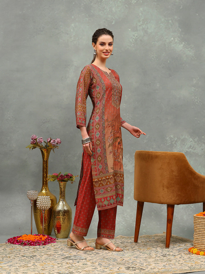 Printed Muslin Kurta With Pant &amp; Dupatta