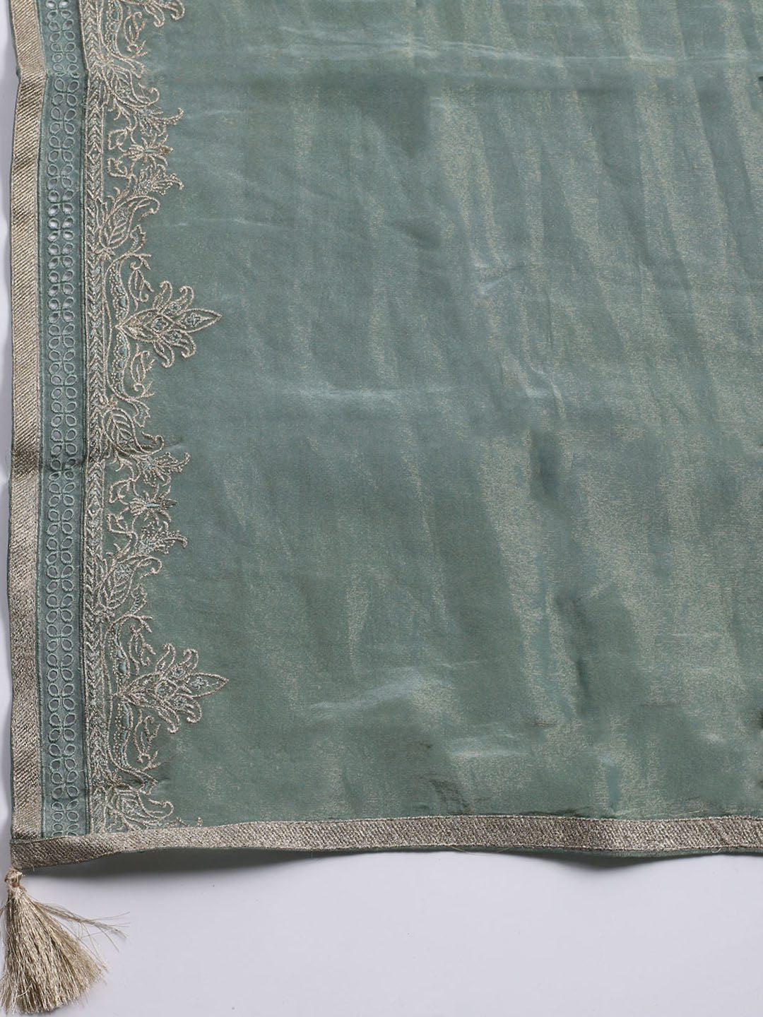 Embroidered Tissue Unstitched Suit With Dupatta
