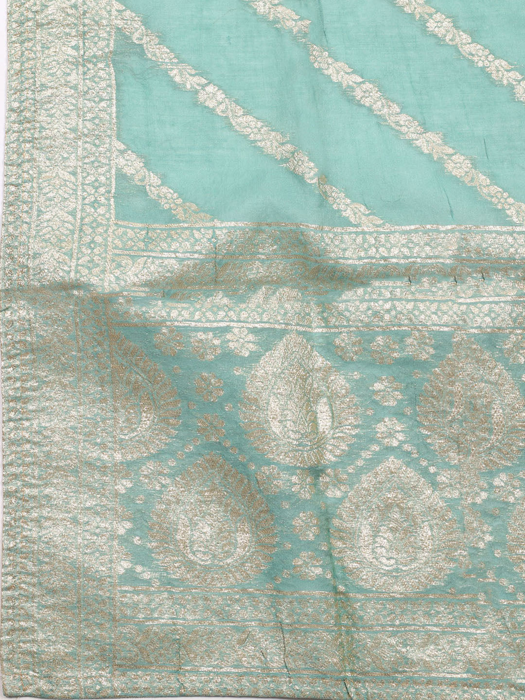 Neck Embroidered Tissue Unstitched Suit Piece With Dupatta