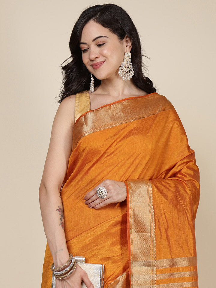 Brocade Zari Jaal Art Silk Woven Saree