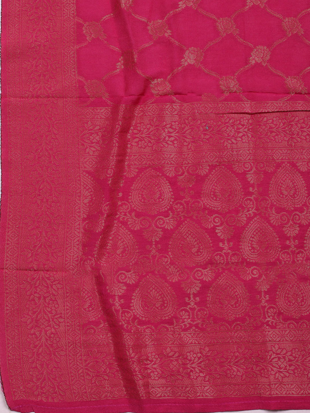 Embroidered Chanderi Unstitched Suit With Dupatta