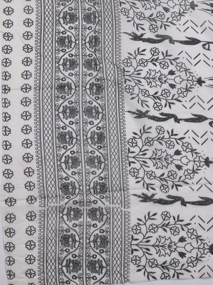 Neck Embroidered Cotton Blend Unstitched Suit With Dupatta