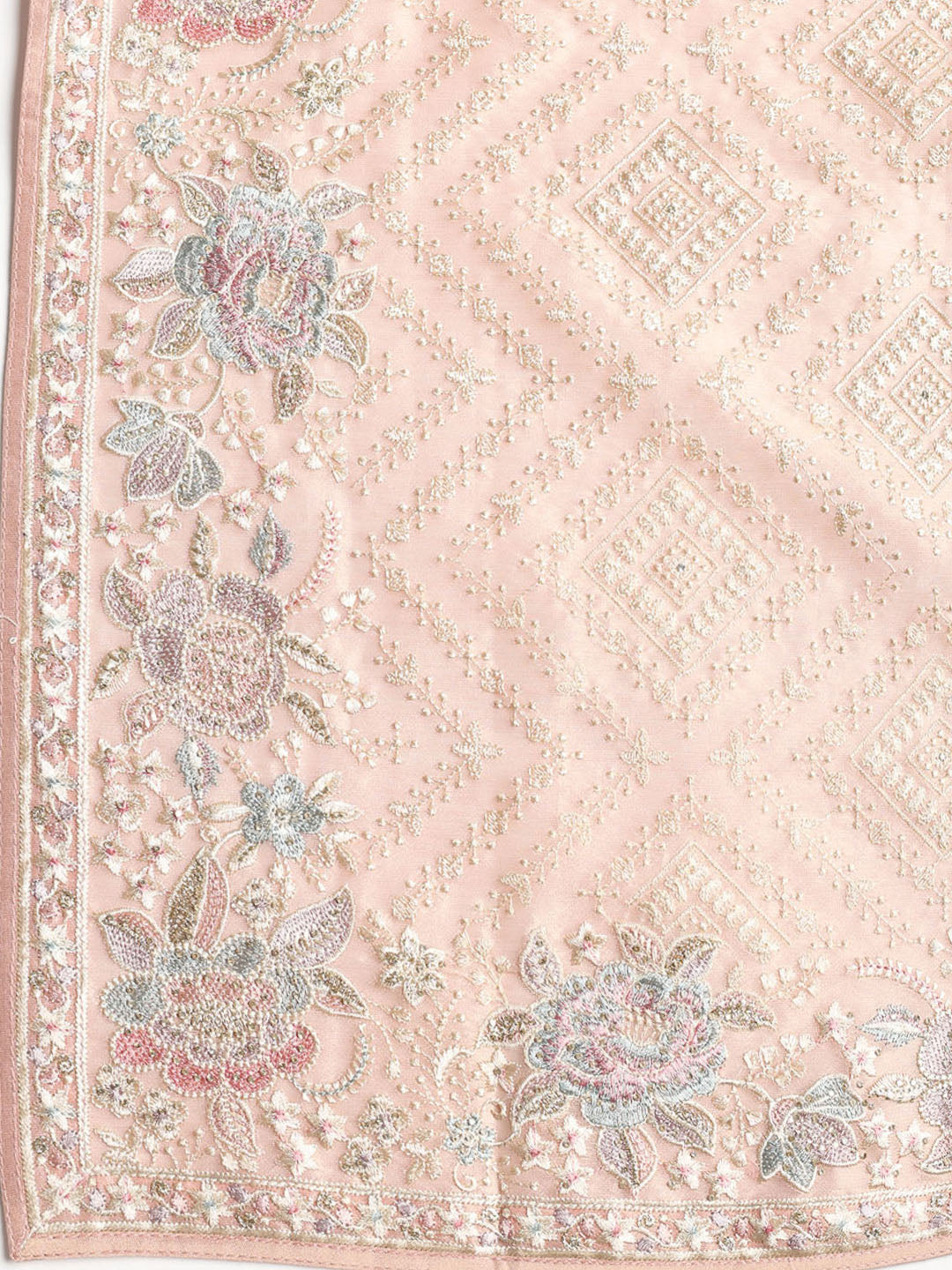 Embroidered Tissue Unstitched Suit With Dupatta