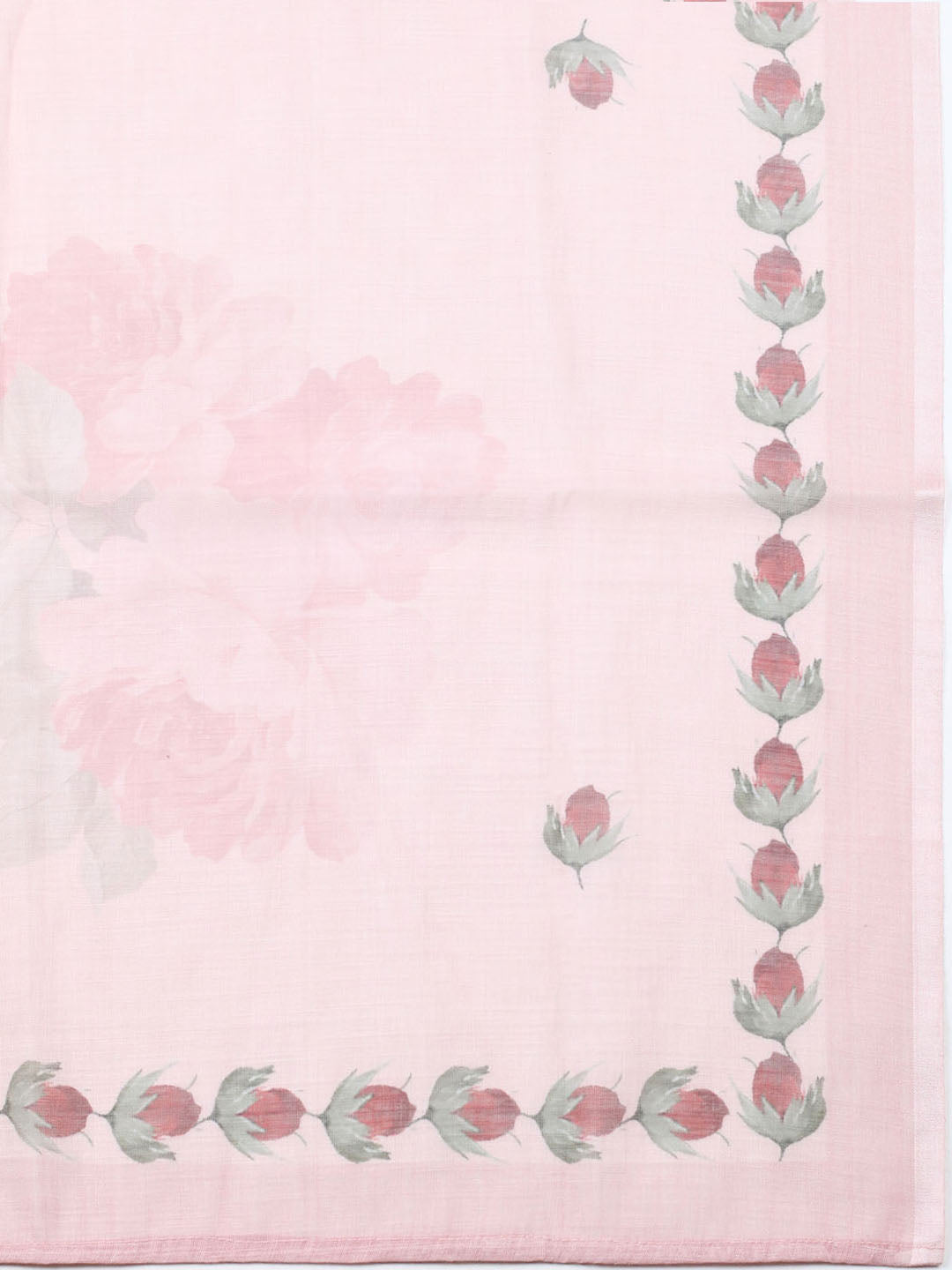 Embroidered Linen Blend Unstitched Suit With Pant Dupatta