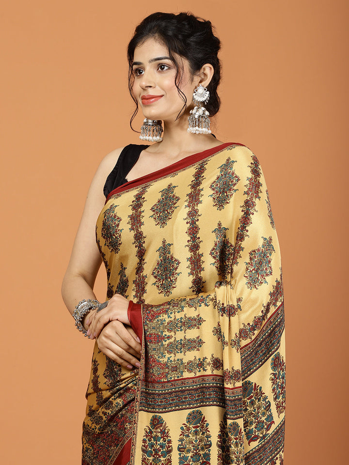Digital Printed Crepe Woven Saree