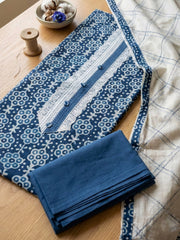 Printed Cotton Blend Unstitched Suit With Pant & Dupatta